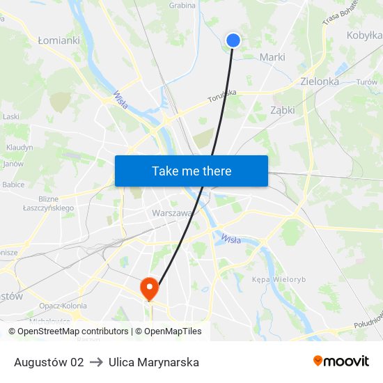 Augustów 02 to Ulica Marynarska map