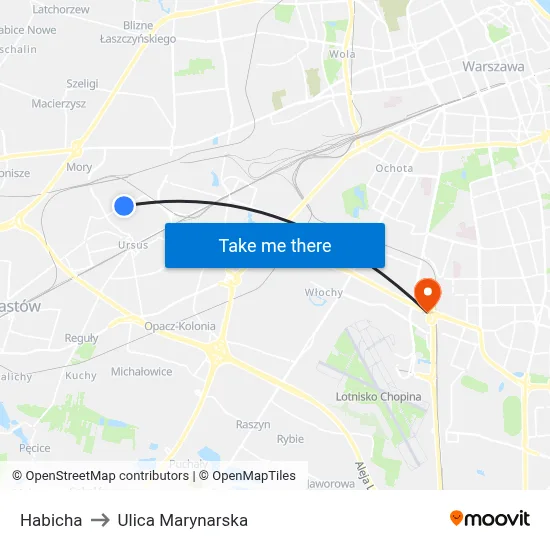 Habicha to Ulica Marynarska map
