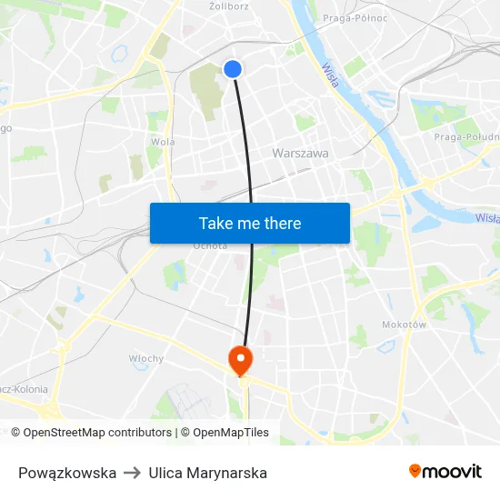 Powązkowska to Ulica Marynarska map