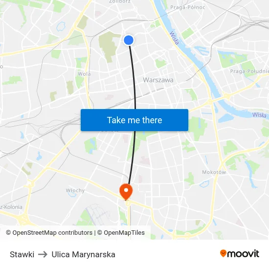 Stawki to Ulica Marynarska map