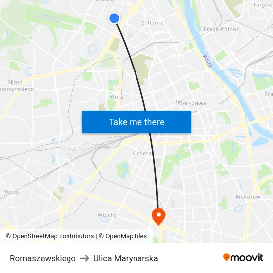 Romaszewskiego to Ulica Marynarska map