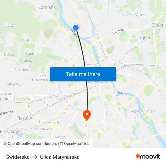 Świderska to Ulica Marynarska map