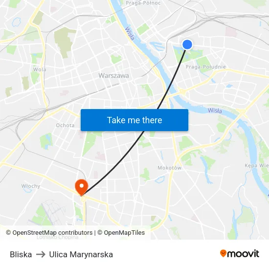 Bliska to Ulica Marynarska map