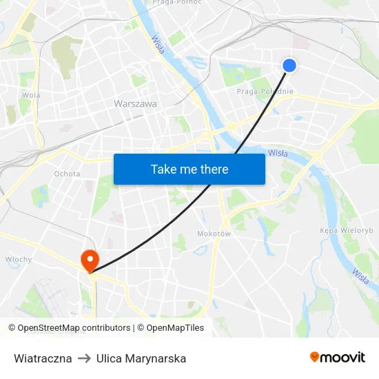 Wiatraczna to Ulica Marynarska map
