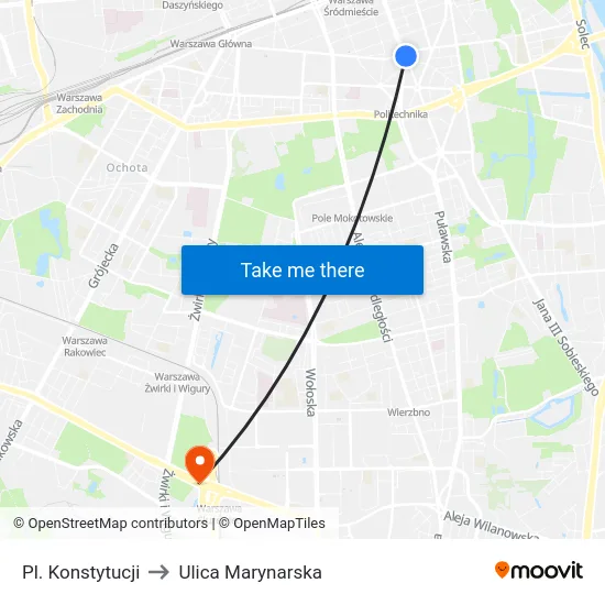 Pl. Konstytucji to Ulica Marynarska map