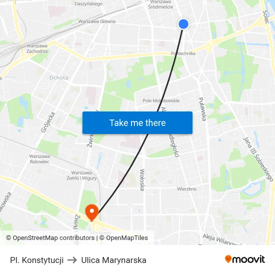 Pl. Konstytucji to Ulica Marynarska map