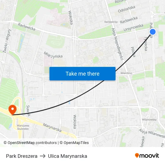 Park Dreszera to Ulica Marynarska map