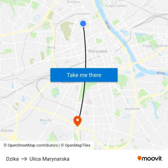 Dzika to Ulica Marynarska map