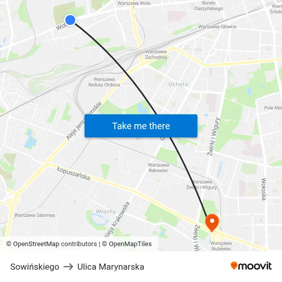 Sowińskiego to Ulica Marynarska map