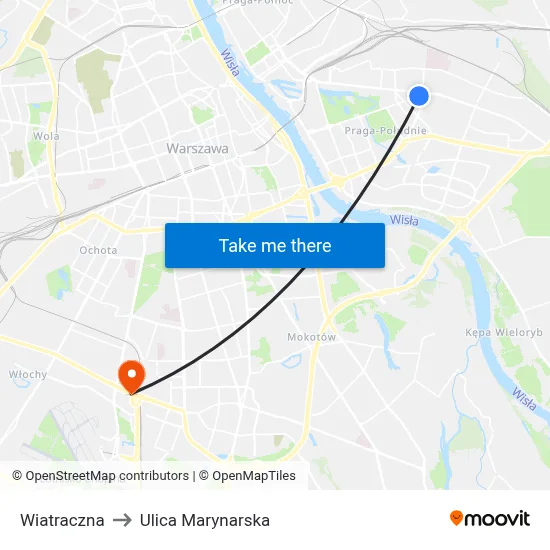Wiatraczna to Ulica Marynarska map