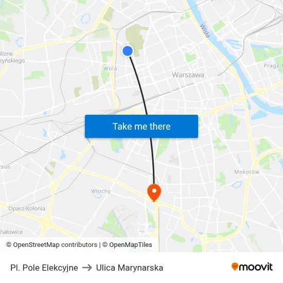 Pl. Pole Elekcyjne to Ulica Marynarska map