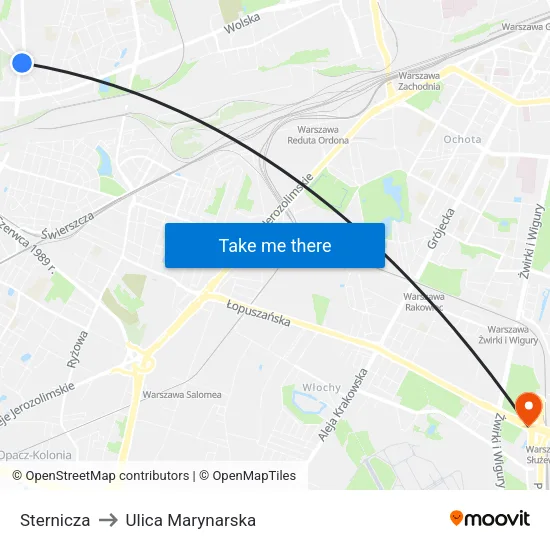 Sternicza to Ulica Marynarska map