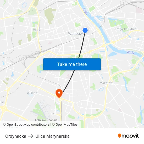 Ordynacka to Ulica Marynarska map