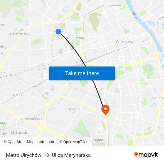 Metro Ulrychów to Ulica Marynarska map