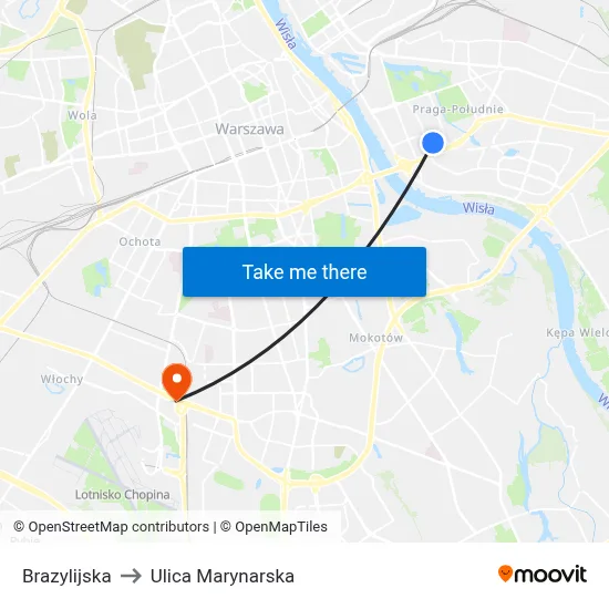 Brazylijska to Ulica Marynarska map