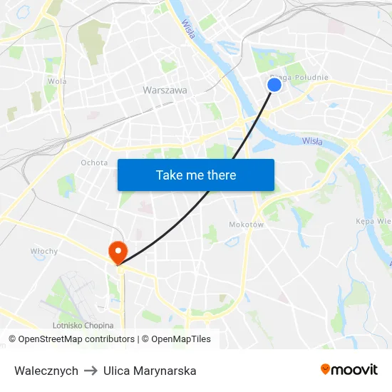 Walecznych to Ulica Marynarska map