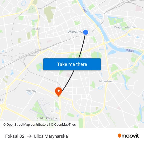 Foksal 02 to Ulica Marynarska map