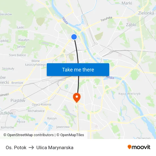 Os. Potok to Ulica Marynarska map