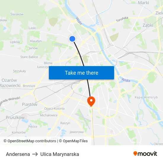 Andersena to Ulica Marynarska map