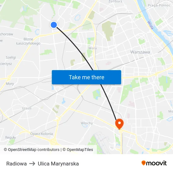 Radiowa to Ulica Marynarska map