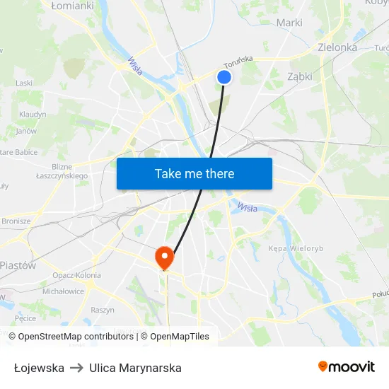 Łojewska to Ulica Marynarska map