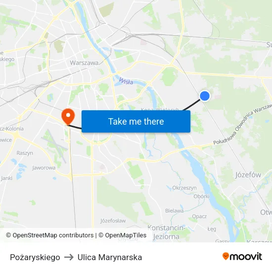 Pożaryskiego to Ulica Marynarska map