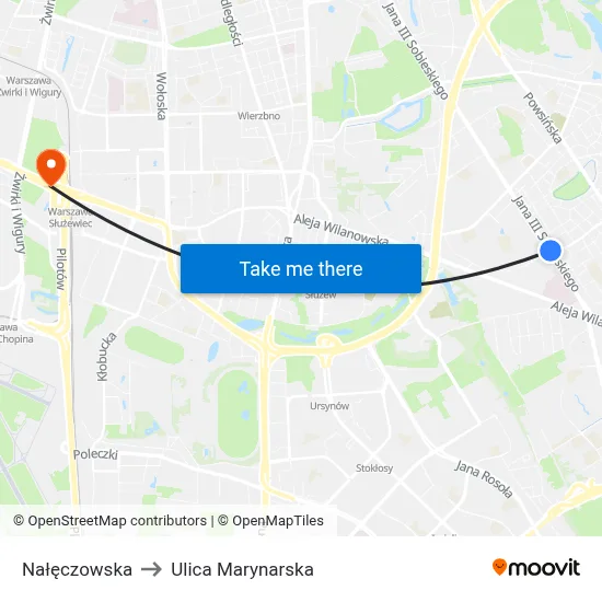 Nałęczowska to Ulica Marynarska map