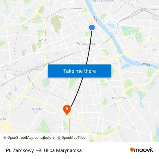 Pl. Zamkowy to Ulica Marynarska map