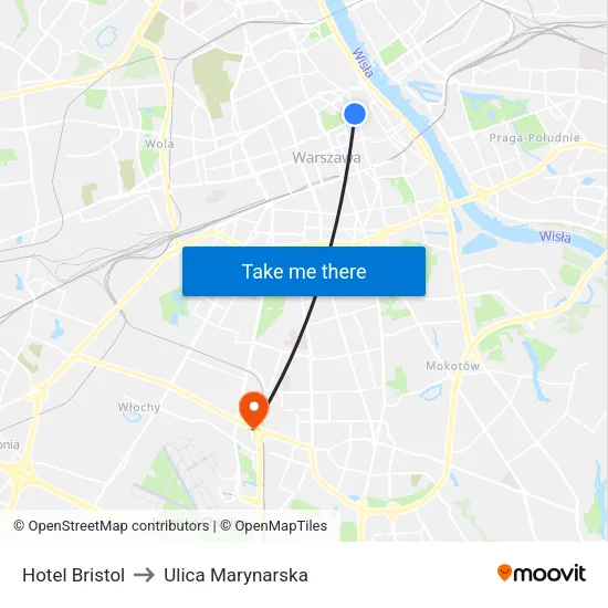 Hotel Bristol to Ulica Marynarska map