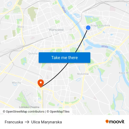 Francuska to Ulica Marynarska map