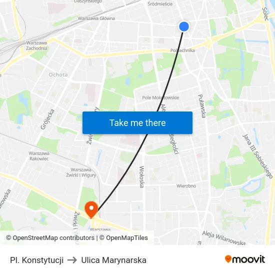 Pl. Konstytucji to Ulica Marynarska map