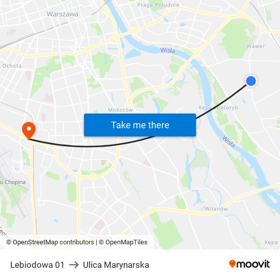 Lebiodowa 01 to Ulica Marynarska map