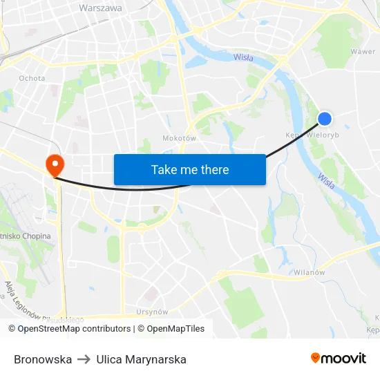 Bronowska to Ulica Marynarska map
