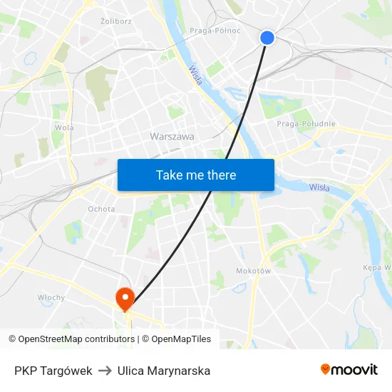 PKP Targówek to Ulica Marynarska map