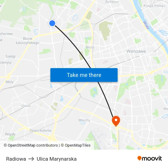 Radiowa to Ulica Marynarska map