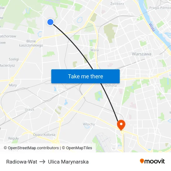Radiowa - WAT to Ulica Marynarska map