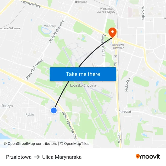 Przelotowa to Ulica Marynarska map