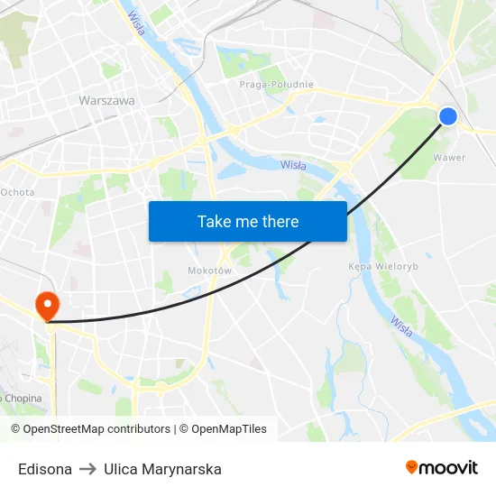 Edisona to Ulica Marynarska map