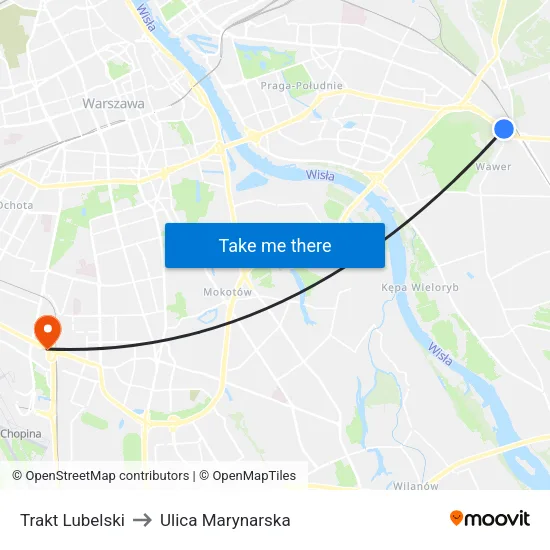 Trakt Lubelski to Ulica Marynarska map