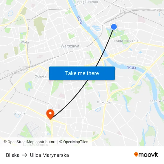 Bliska to Ulica Marynarska map