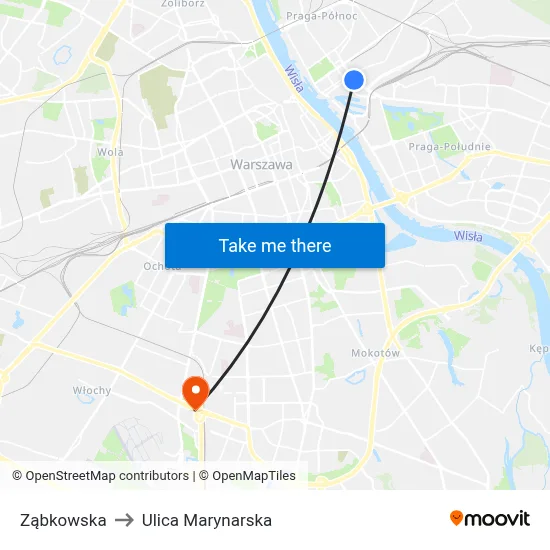 Ząbkowska to Ulica Marynarska map
