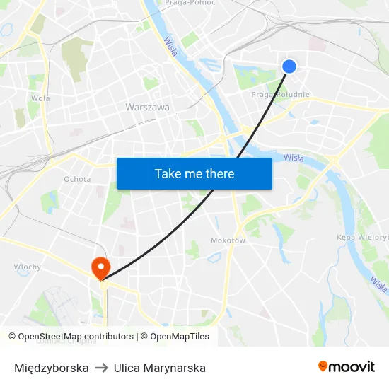 Międzyborska to Ulica Marynarska map