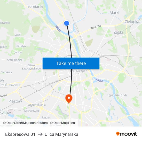 Ekspresowa 01 to Ulica Marynarska map