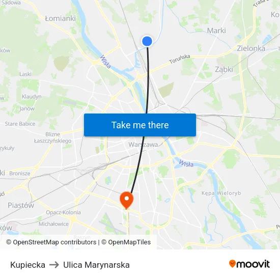 Kupiecka to Ulica Marynarska map