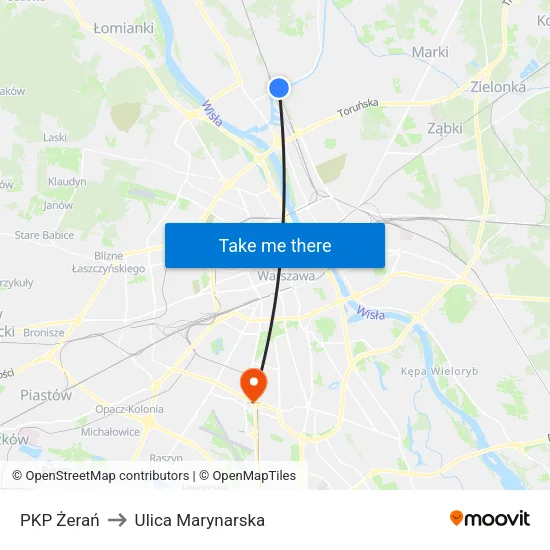PKP Żerań to Ulica Marynarska map
