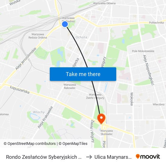 Rondo Zesłańców Syberyjskich 05 to Ulica Marynarska map