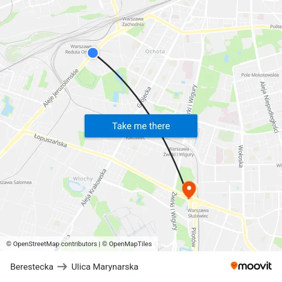 Berestecka to Ulica Marynarska map