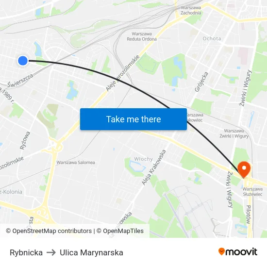 Rybnicka to Ulica Marynarska map