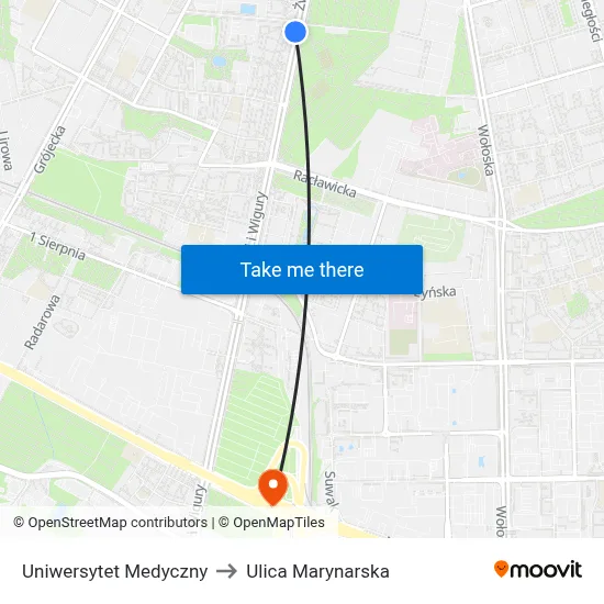 Uniwersytet Medyczny to Ulica Marynarska map