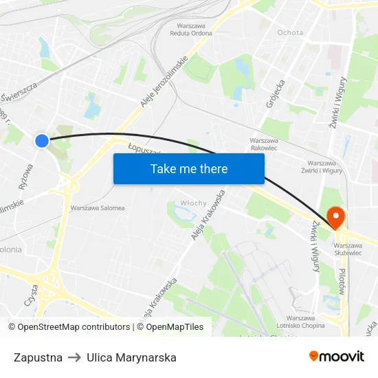 Zapustna to Ulica Marynarska map